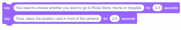 asking user to display the location cards