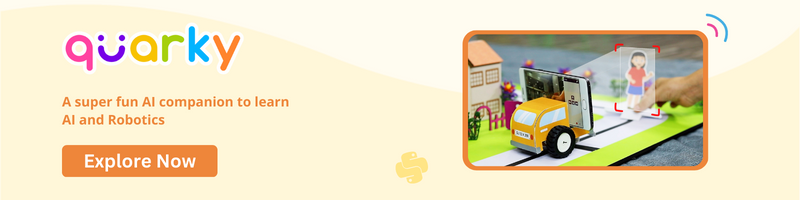 Quarky, the best AI and Robotics Companion for kids to learn Artificial Intelligence and Robotics 