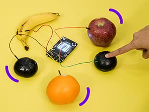 quarky musical piano with fruits