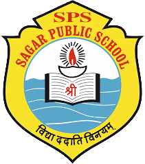 Logo of Sagar Public School SPS without background showcasing an open book with a small oil lamp of knowledge