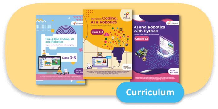 An image of CBSE and ICSE AI, Coding and Robotics Course and Practical Activity Books for teaching Block-based and Python Coding to the students of CBSE and ICSE