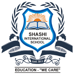 Logo of Shashi International School with its tagline Education-We Care