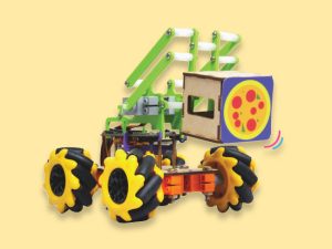 A mecanum Wheel robot which can be used at industry to easy the work load. Kids can learn multi-dimensional movement with Quarky Mecanum wheel robot